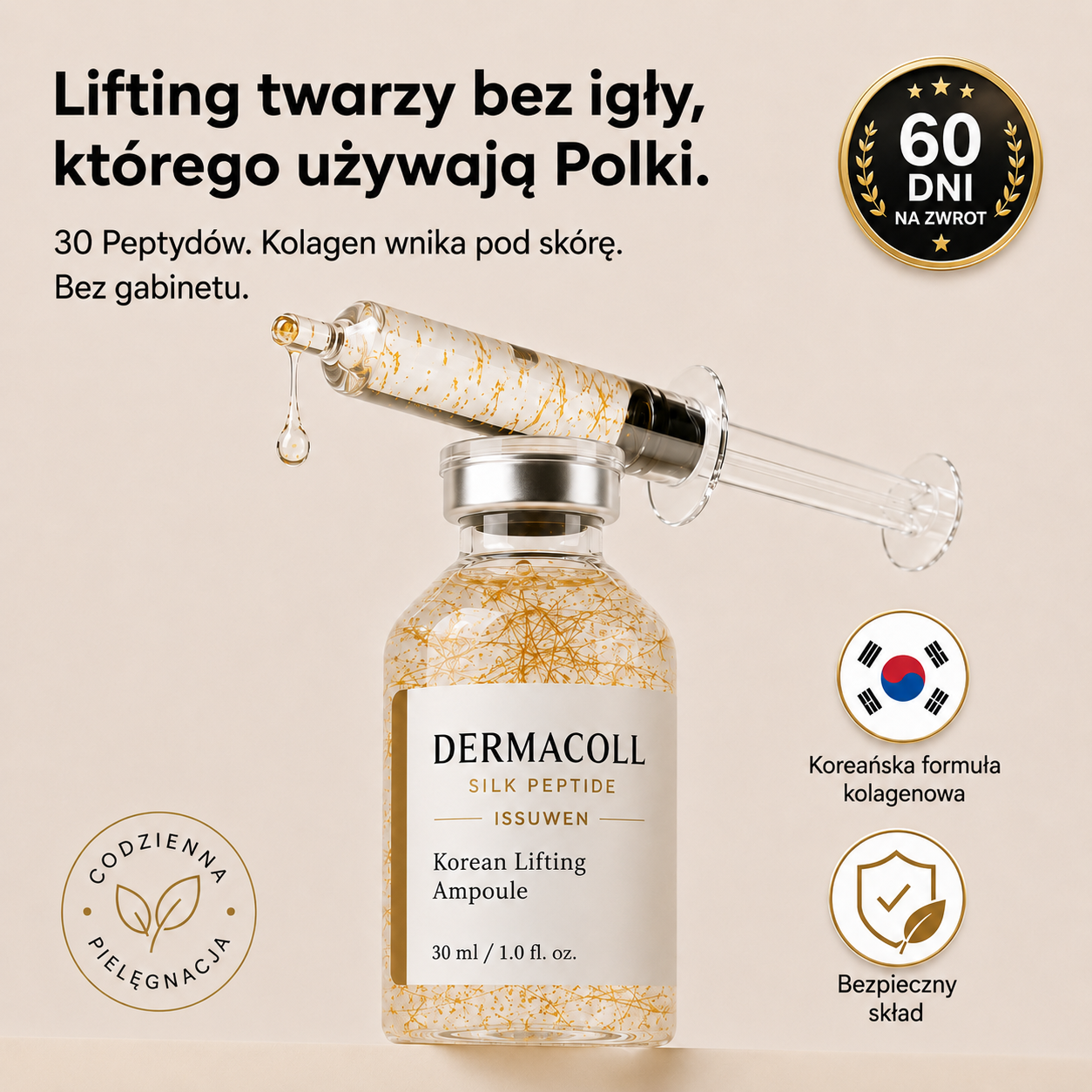 DERMACOLL — ampułka kosmetyczna do twarzy 35 ml z pipetą